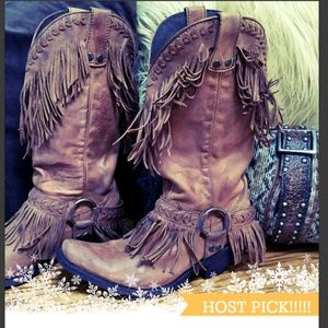 Old Gringo Yasel Yippee Ki Yay Fringe Boots NWT